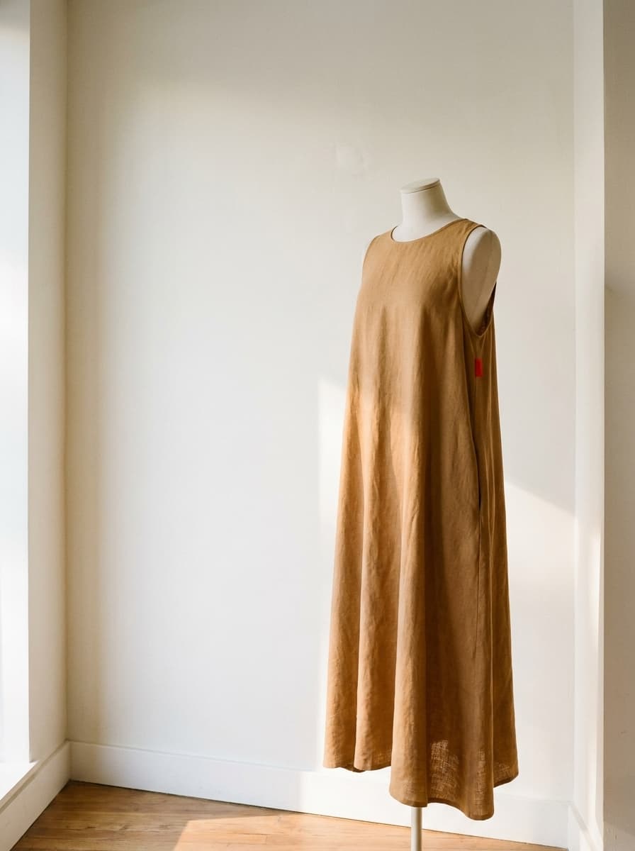 Leinenkleid Sombra — Gewaschenes Leinen, A-Linie